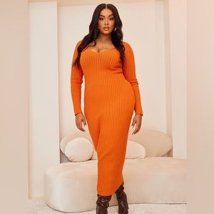 Fashion Nova | Dresses | Fashion Nova Kallan Knit Dress Orange | Poshmark